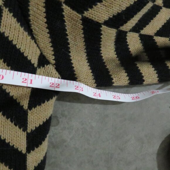 Cocogio Italian Wool Alpaca Blend Open Front Sweater Coat Black & Tan sz M/L NWT - Picture 8 of 10